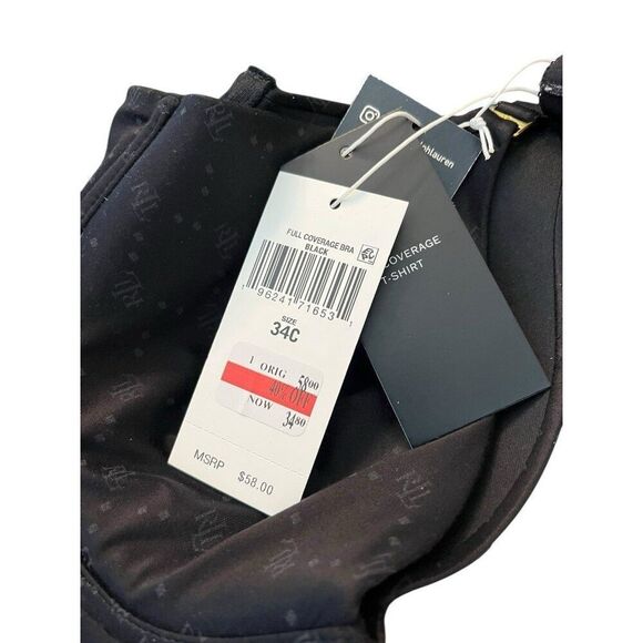 Ralph Lauren Comfort Collection Repeat-Logo Underwire T-shirt Bra 34C Black NWT - Picture 4 of 5